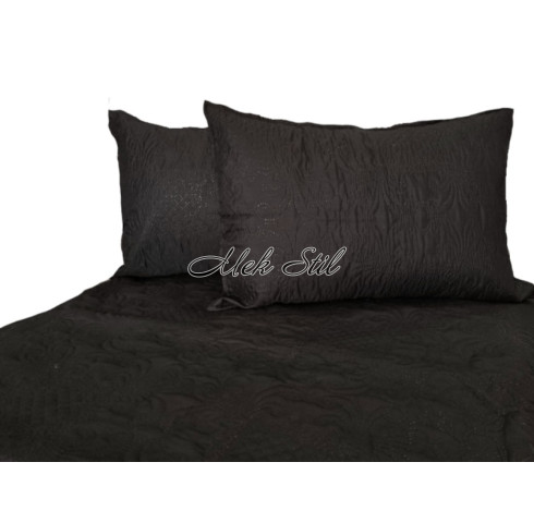 Покривало за легло с калъфки цвят черен